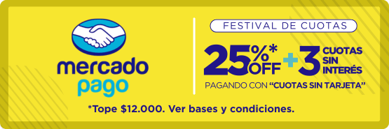 25% OFF + 3 cuotas sin interés con Cuotas sin Tarjeta